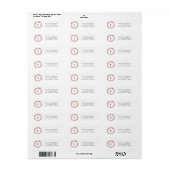 Roze Rood Bloemig Monogram Huwelijk Retouradres Etiket (Full Sheet)