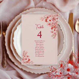 Roze Rood Bloemig Trouwstoel Arrangement