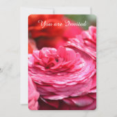 Roze Rood Bloemige 50ste Verjaardag Kaart (Voorkant)