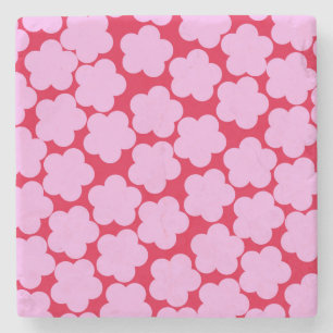 Roze Rood Bold Y2K Wildflower Levendig Spring Deco Stenen Onderzetter