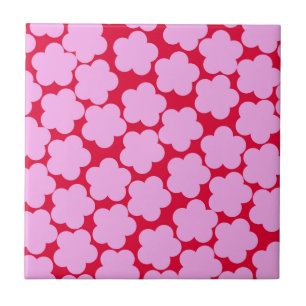 Roze Rood Bold Y2K Wildflower Levendig Spring Deco Tegeltje