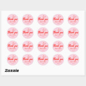 Roze & Rood Dank u huwelijksgunst Ronde Sticker (Vel)