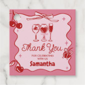 Roze Rood Dirty Dertig Verjaardag Party Square Bedankjes Labels (Voorkant)