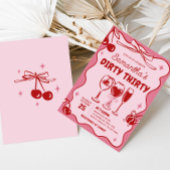 Roze Rood Dirty Dertig Verjaardagsfeest Kaart