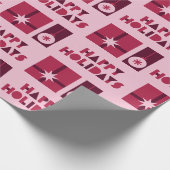 Roze Rood Donkerrood Geometrische Stijl in Kerstmi Cadeaupapier (Hoek)