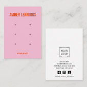 ROZE ROOD DRIE OORBEL HOLE SETS LOGO SOCIAL VISITEKAARTJE (Voorkant / Achterkant)