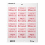 Roze Rood Eigenzinnige Hand Getrokken Doodles Hall Etiket (Full Sheet)