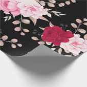 roze rood elegant bloem cadeaupapier (Hoek)