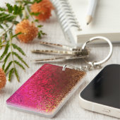 Roze Rood En Goud Patroon Sleutelhanger (Voorkant Rechts)