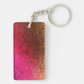 Roze Rood En Goud Patroon Sleutelhanger (achterkant)