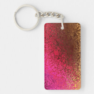 Roze Rood En Goud Patroon Sleutelhanger