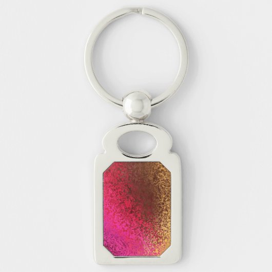 Roze Rood En Goud Patroon Sleutelhanger (Voorkant)