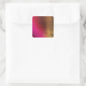 Roze Rood En Goud Patroon Vierkante Sticker (Tas)