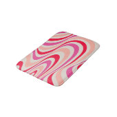 Roze, rood en grijs abstract retro swirl design badmat (Gekanteld)