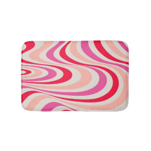 Roze, rood en grijs abstract retro swirl design badmat