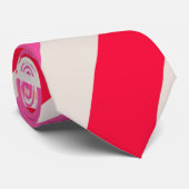 Roze, rood en grijs abstract retro swirl design stropdas (Opgerold)