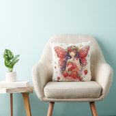 Roze Rood en Groen Aardbei Fairy Sierkussen (Stoel)