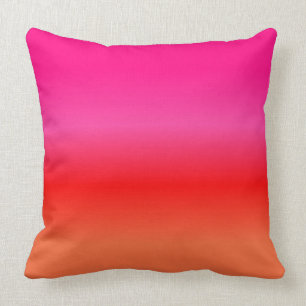 Roze, Rood en Sinaasappel Gradient gooi kussen