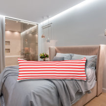 Roze Rood en Wit Eenvoudig Horizontaal Gestreept