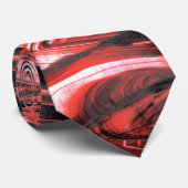 Roze rood en zwart gestreept stropdas (Opgerold)