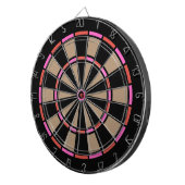 Roze Rood en Zwart Retro Dartbord (Voorkant Rechts)