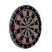 Roze Rood en Zwart Retro Dartbord (Voorkant Links)