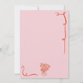 Roze rood Franse hand getekend geïllustreerd Sweet Kaart (Achterkant)