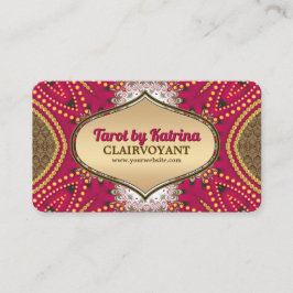 Roze Rood Geel Artistry Tarot Reader Visitekaartje