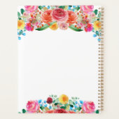 Roze Rood Geel Blauw Bloemig Elegant Bruiloft Planner (Achterkant)