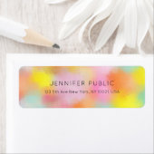 Roze rood geel blauw groen kleurig Abstract Etiket (Insitu)