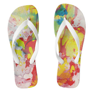 Roze Rood Geel Blauw Groen Trendy Modern Abstract Teenslippers