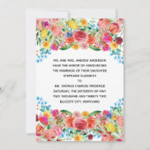 Roze Rood Geel Bloemig Formeel Huwelijksaankondigi Feestdagenkaart (Voorkant)