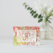 Roze rood geel groen modern Abstract legant Visitekaartje (Staand voorkant)