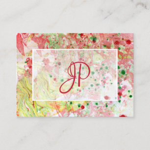 Roze rood geel groen modern Abstract legant Visitekaartje