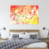 Roze rood geel groen moderne Abstracte kunst trend Canvas Afdruk (Insitu (Slaapkamer))
