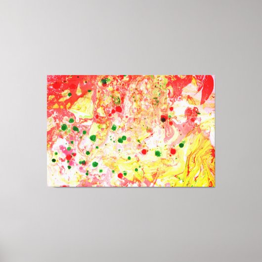 Roze rood geel groen moderne Abstracte kunst trend Canvas Afdruk (Voorkant)
