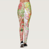 Roze rood geel groen tiendy Abstract Leggings (Achterkant)