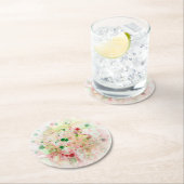 Roze rood geel groene Abstracte moderne Sjabloon Ronde Kartonnen Onderzetter (Insitu)