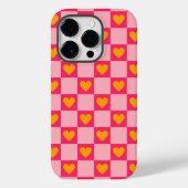 Roze Rood Geel Hart Liefde Geruit Y2K Patroon Case-Mate iPhone Case (Achterkant)