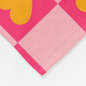 Roze Rood Geel Hart Liefde Geruit Y2K Patroon Fleece Deken (Hoek)