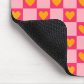 Roze Rood Geel Hart Liefde Geruit Y2K Patroon Muismat (Hoek)