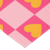 Roze Rood Geel Hart Liefde Geruit Y2K Patroon Tafelkleed (Gekanteld)