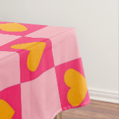 Roze Rood Geel Hart Liefde Geruit Y2K Patroon Tafelkleed (Voorbeeld)