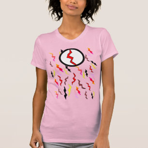 Roze Rood Geel Lightning Bolts T-shirt