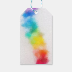 Roze Rood Geel Oranje Blauw Groen Abstracte Kunst Cadeaulabel