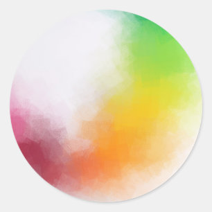 Roze Rood Geel Oranje Blauw Groen Abstracte Kunst Ronde Sticker