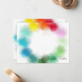 Roze rood geel Oranje blauw groen kleurig Notitiekaartje (Voorkant / Achterkant in situ)