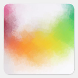 Roze Rood Geel Oranje Blauw Groen Kleurrijk Modern Vierkante Sticker