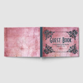 Roze Rood -geïnspireerd Gepersonaliseerde Bruiloft Gastenboek (Volledig)
