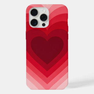 Roze Rood Gelaagde Hart Geometrisch Ontwerp iPhone 15 Pro Max Case